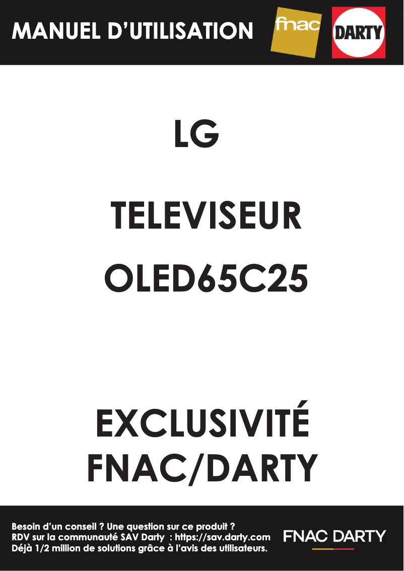 Page 1 de la notice Manuel utilisateur LG OLED83C2PUA
