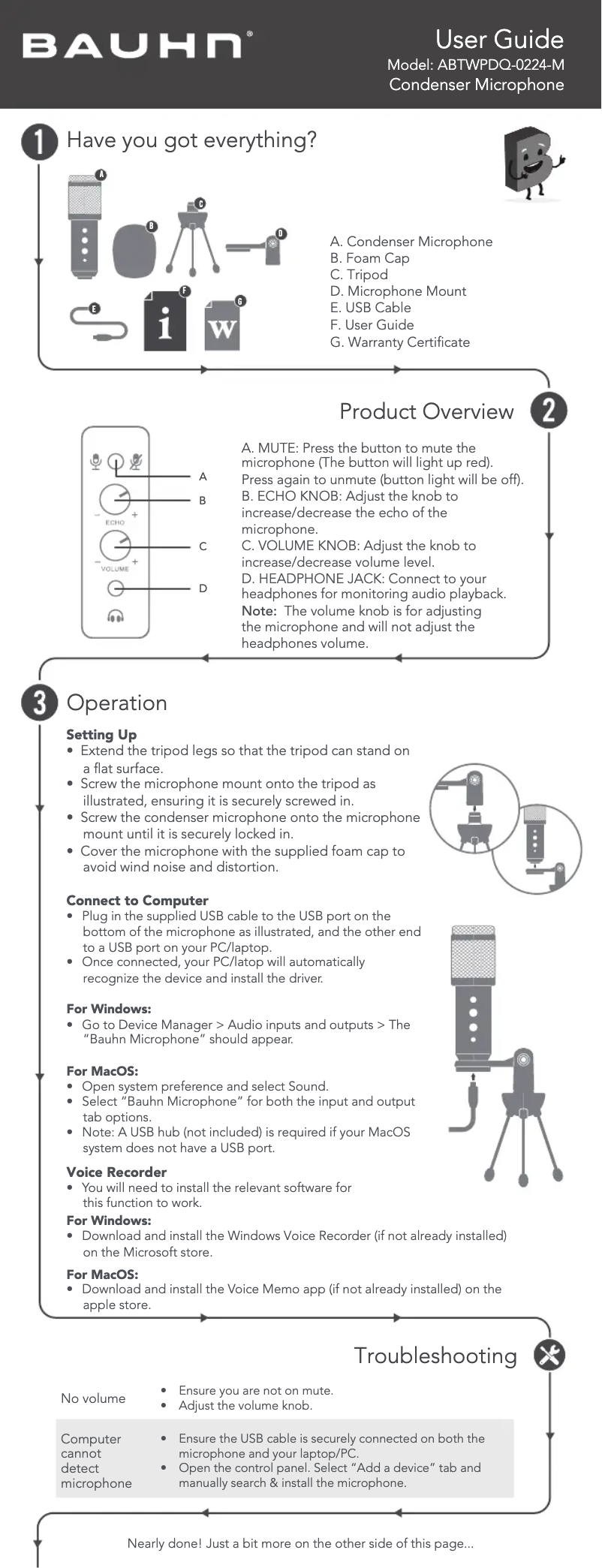 Page 1 de la notice Manuel utilisateur Bauhn ABTWPDQ-0224