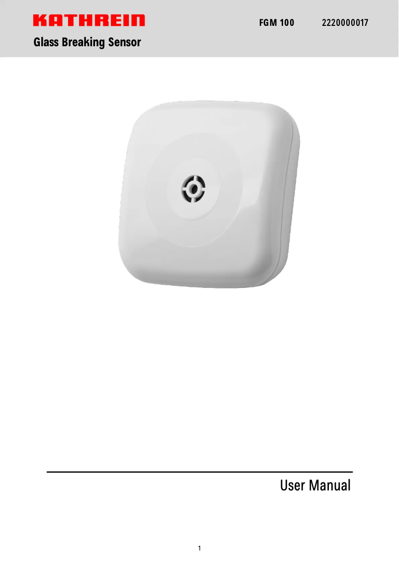 First page image of the manual for FGM 100