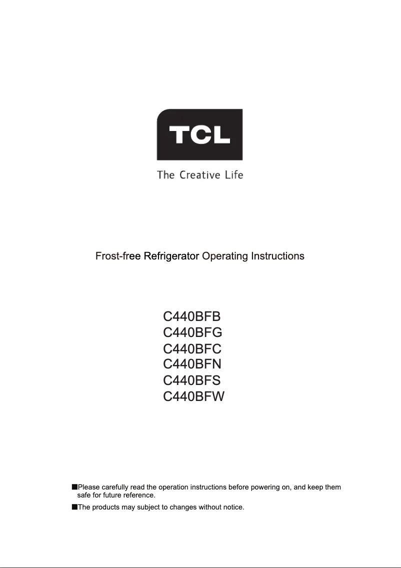 Page 1 de la notice Manuel utilisateur TCL C440BFB