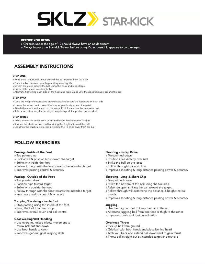 Page 1 de la notice Manuel utilisateur SKLZ Star-Kick