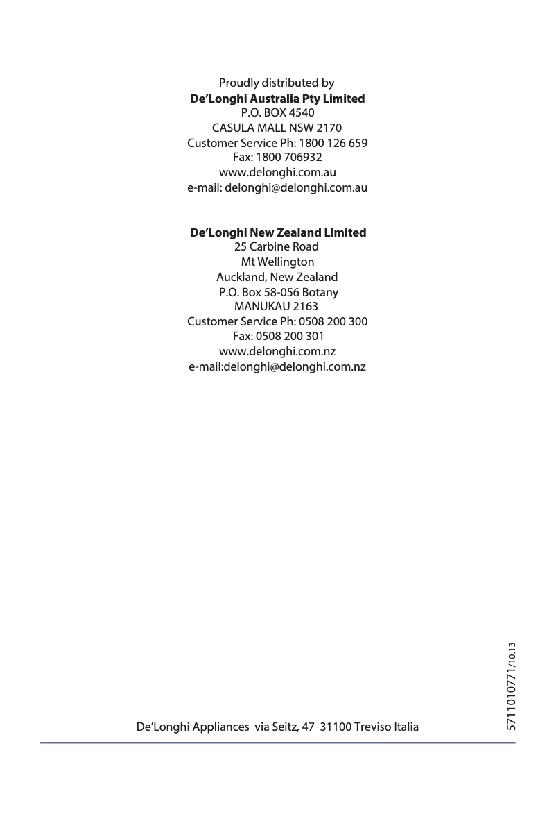 Page 1 de la notice Manuel utilisateur DeLonghi Dragon 4 TRD4