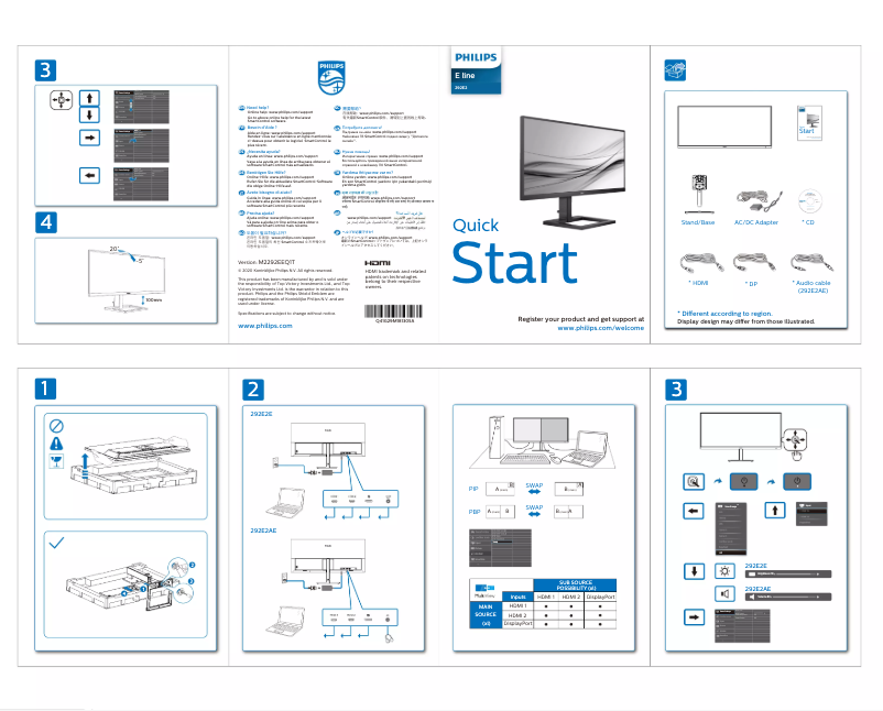 Page n°1 - Guide de démarrage rapide Philips 292E2AE