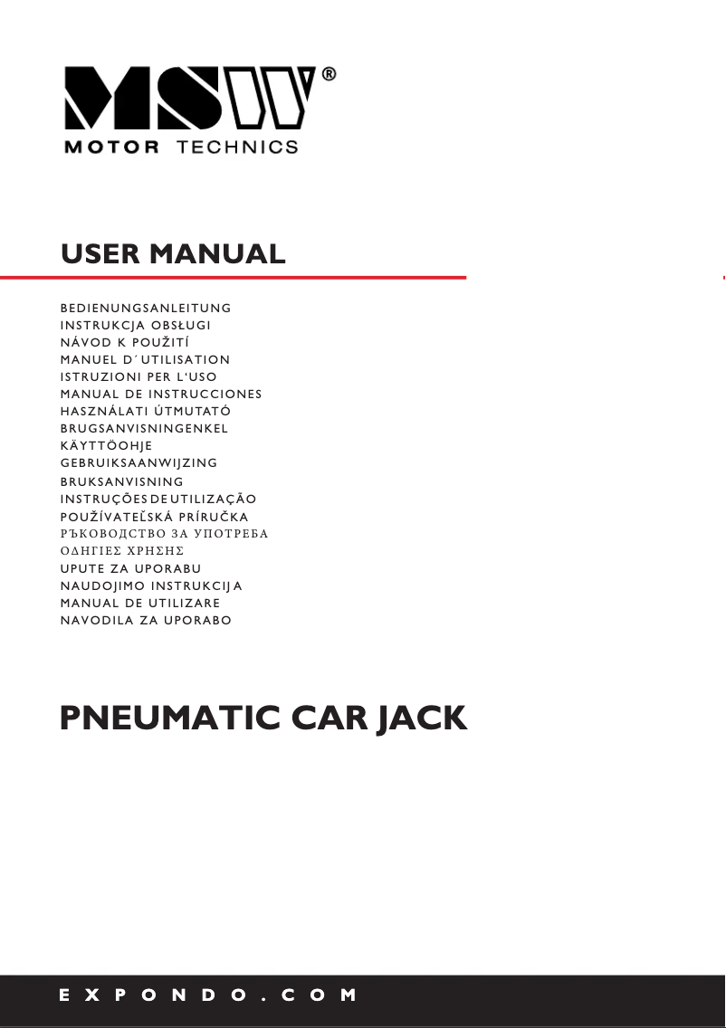 Page n°1 - Manuel utilisateur MSW MSW-PCJ-303