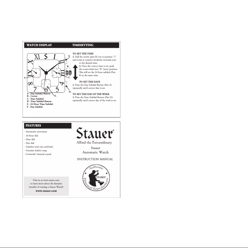 Page n°1 - Manuel utilisateur Stauer 35783