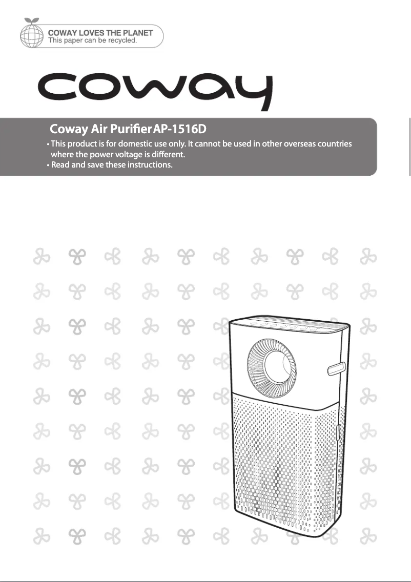 Page n°1 - Manuel utilisateur Coway AP-1516D