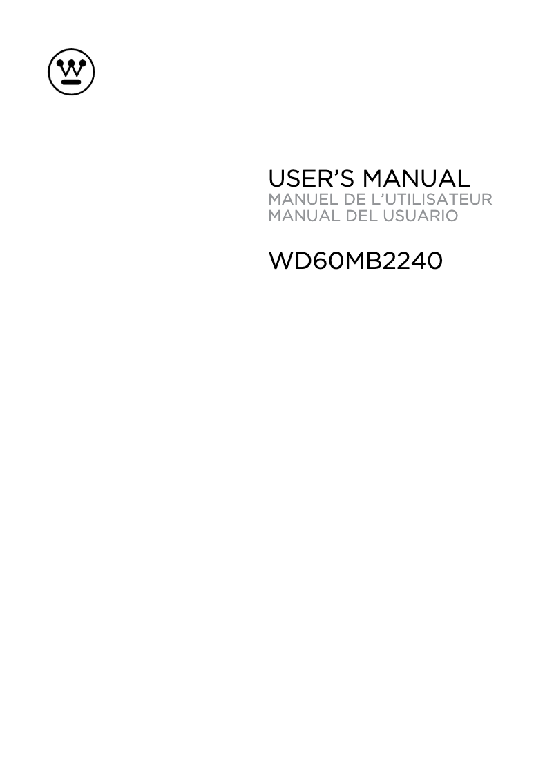 Image de la première page du manuel de l'appareil WD60MB2240