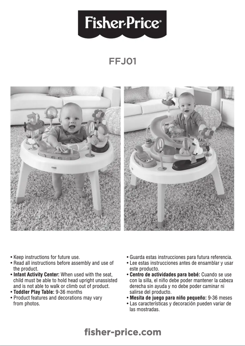 Page 1 de la notice Manuel utilisateur Fisher Price FFJ01