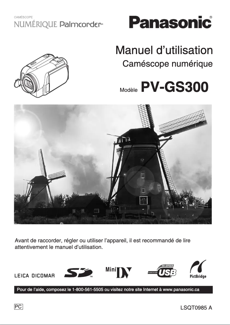 Page 1 de la notice Manuel utilisateur Panasonic PV-GS300