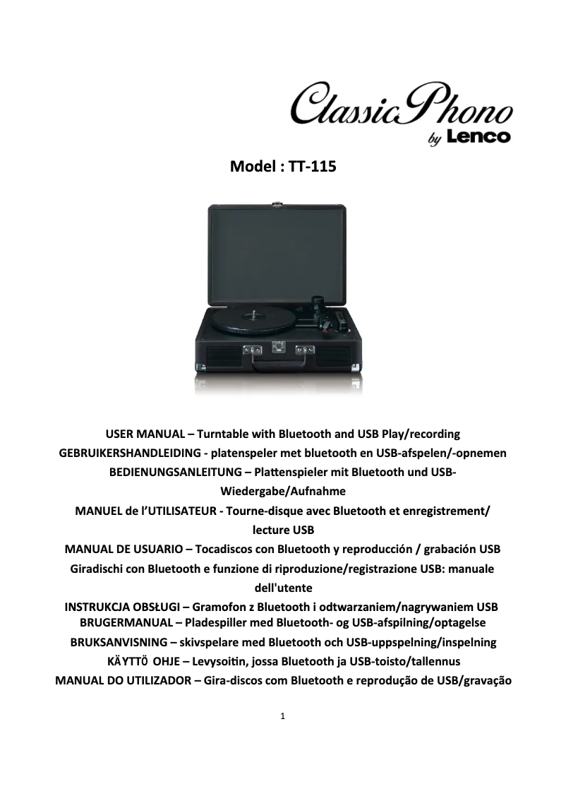 Image de la première page du manuel de l'appareil TT-115