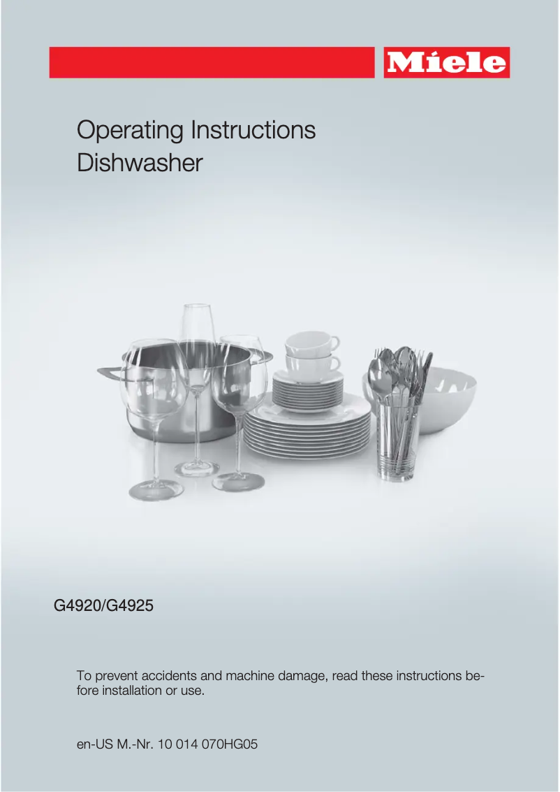 Page 1 de la notice Manuel utilisateur Miele G 4925 U Futura