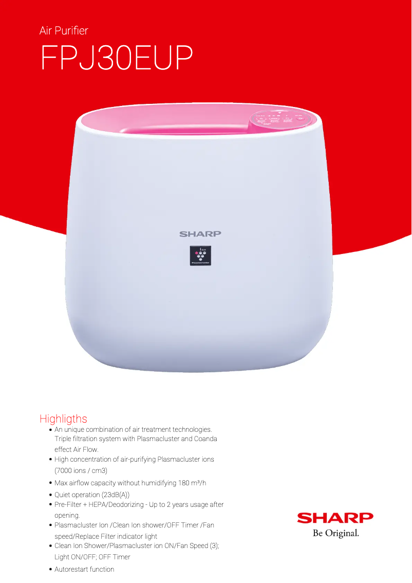 Page 1 de la notice Manuel utilisateur Sharp FPJ30EUP