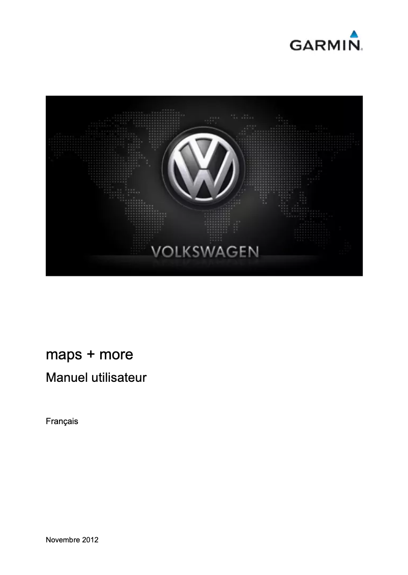 Page n°1 - Manuel utilisateur Navigon Volkswagen maps + more