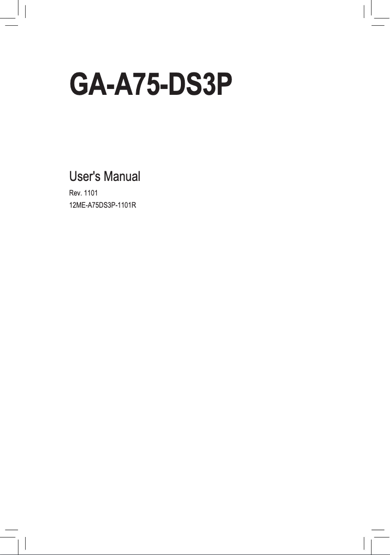 Image de la première page du manuel de l'appareil GA-A75-DS3P