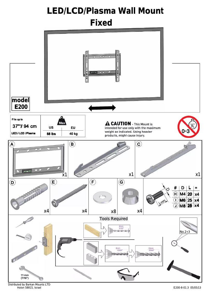 Page n°1 - Manuel utilisateur Barkan E200
