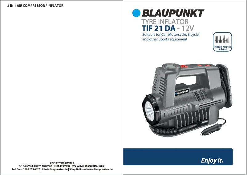 Page 1 de la notice Manuel utilisateur Blaupunkt TIF 21DA - 12V