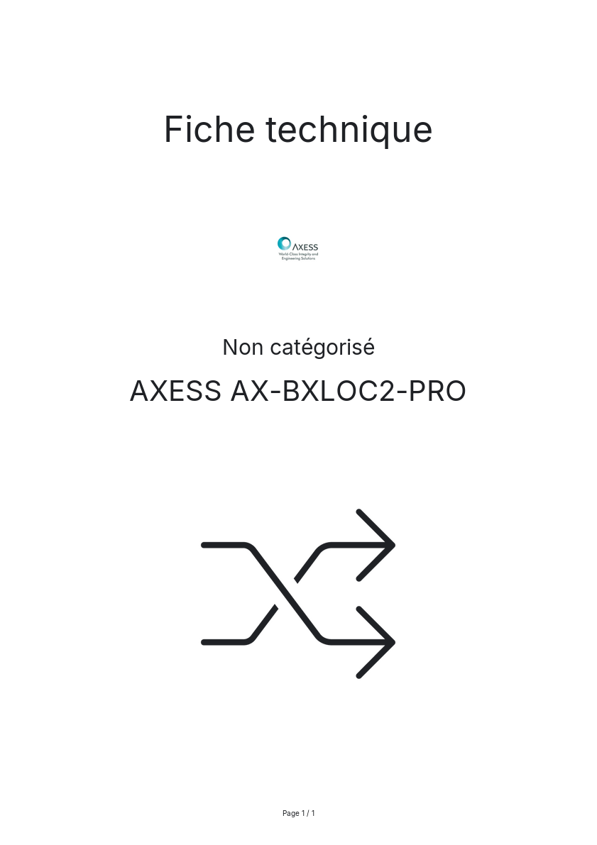 Page n°1 - Fiche technique AXESS AX-BXLOC2-PRO