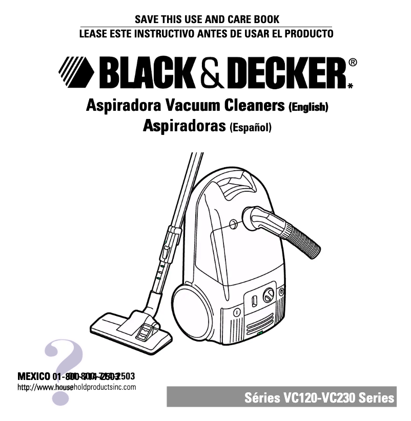 Page 1 de la notice Manuel utilisateur Black & Decker VC120