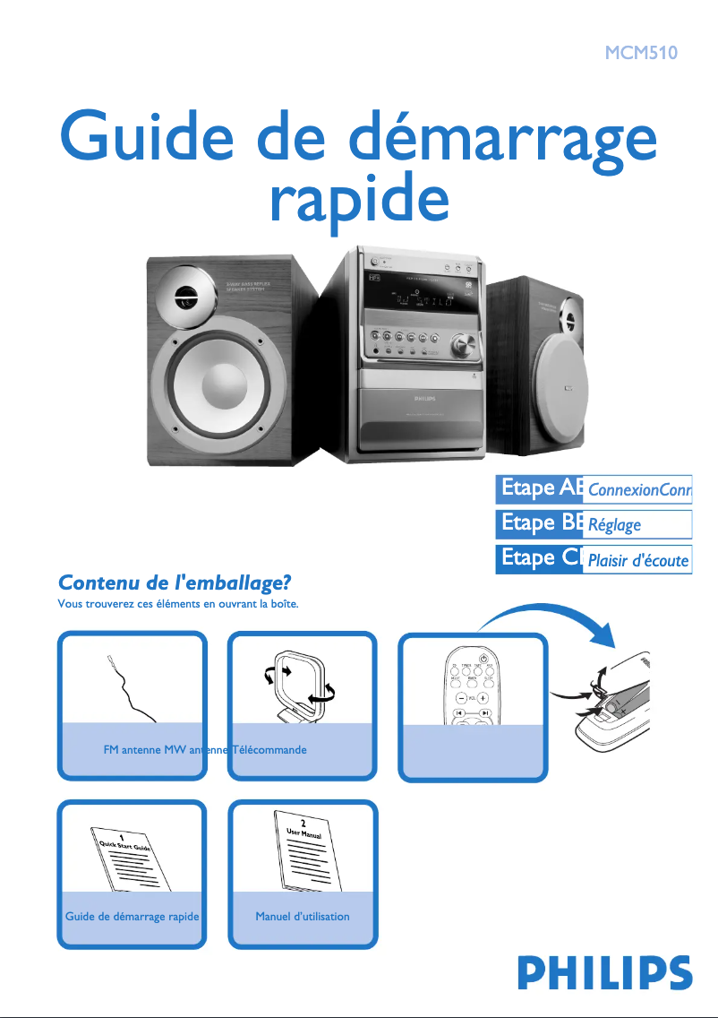 Page n°1 - Guide de démarrage rapide Philips MCM510
