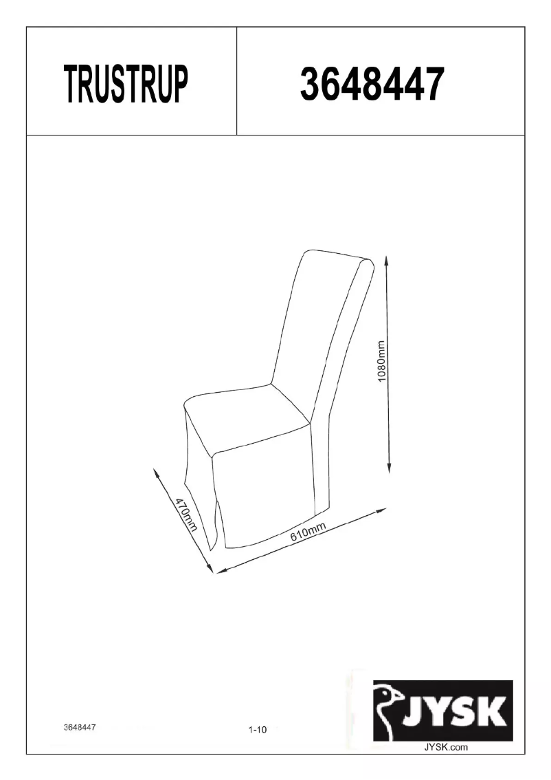 Page 1 de la notice Manuel utilisateur JYSK Trustrup