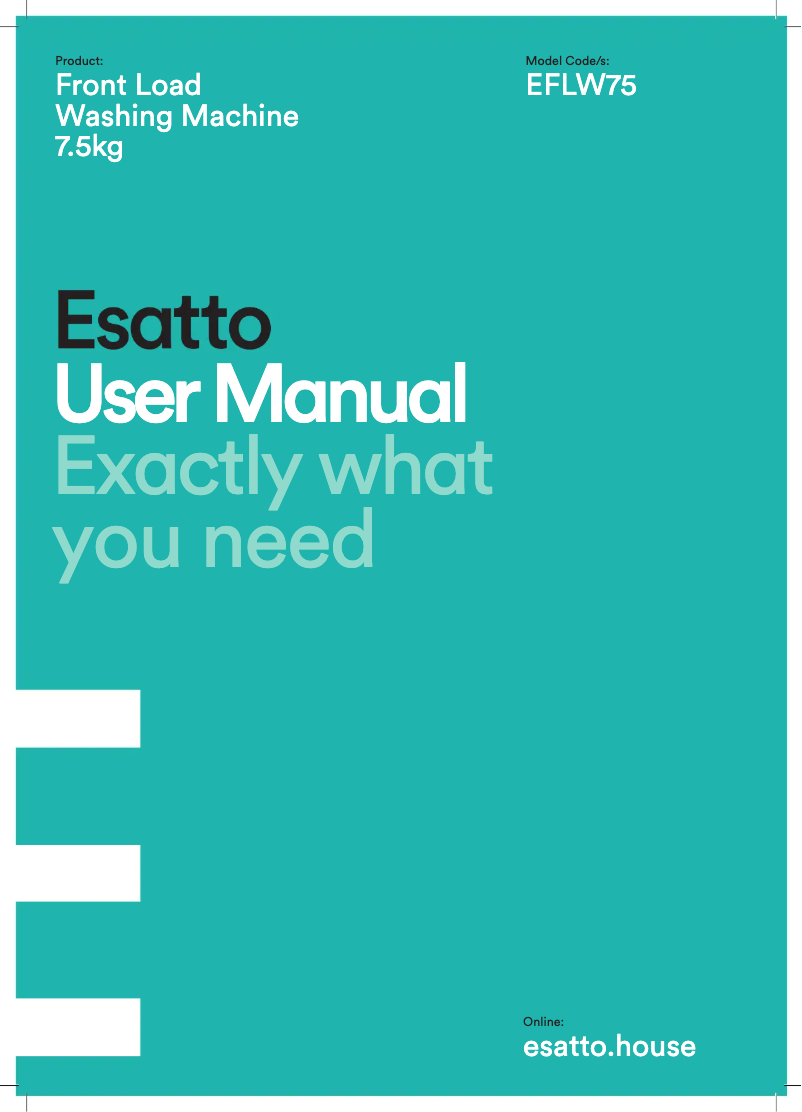 Page n°1 - Manuel utilisateur Esatto EFLW75