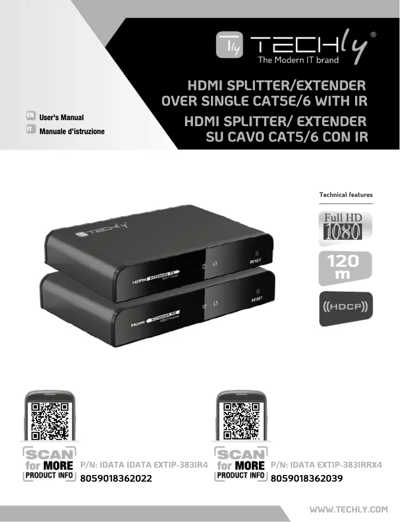 Page 1 de la notice Manuel utilisateur Techly IDATA EXTIP-383IRRX4