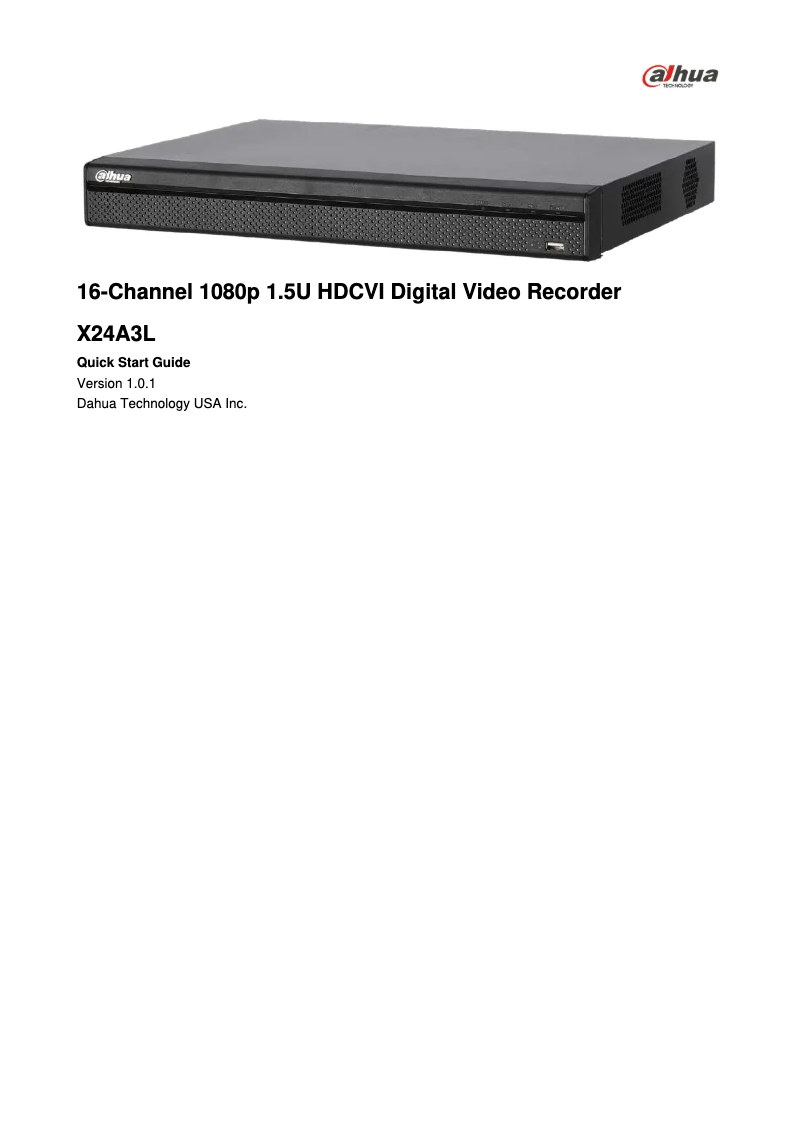 Page n°1 - Manuel utilisateur Dahua Technology X24A3L12