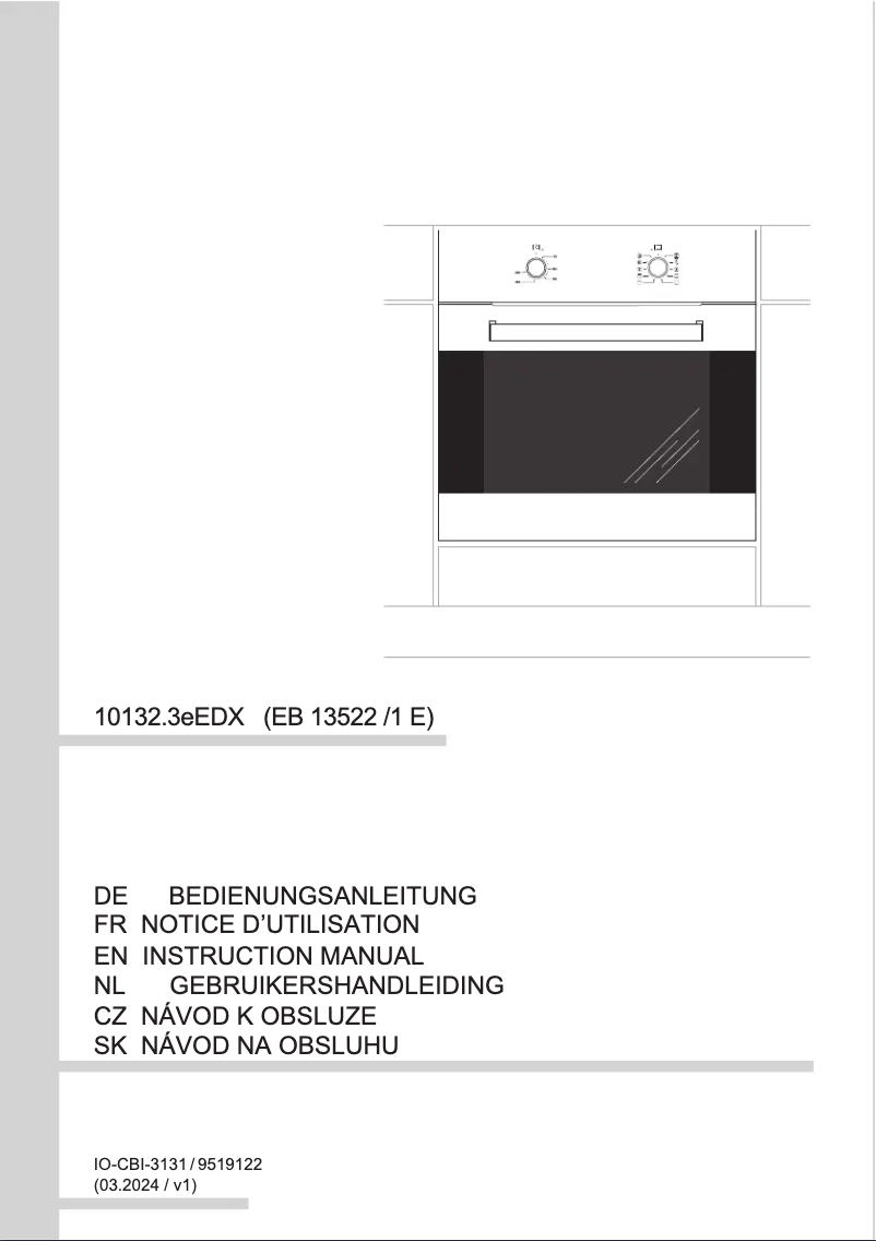 Page 1 de la notice Manuel utilisateur Amica EB 13522 E E