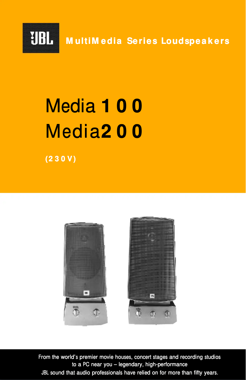 Page n°1 - Manuel utilisateur JBL Media 100