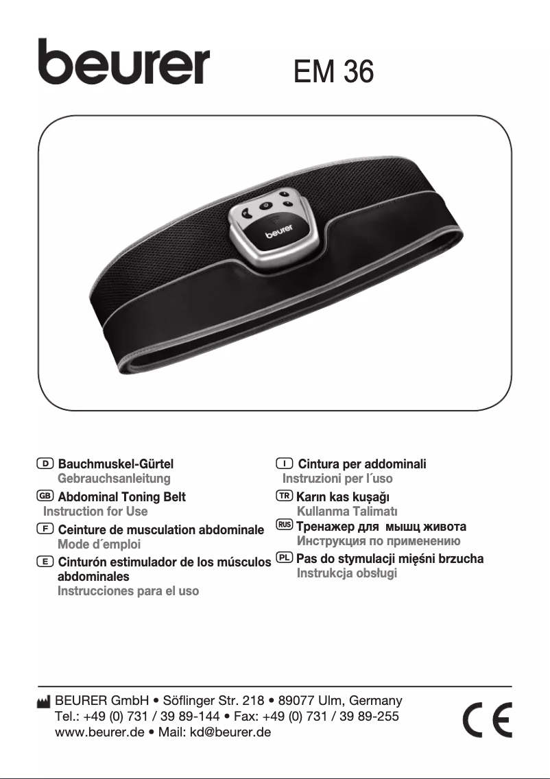 Page n°1 - Manuel utilisateur Beurer EM 36