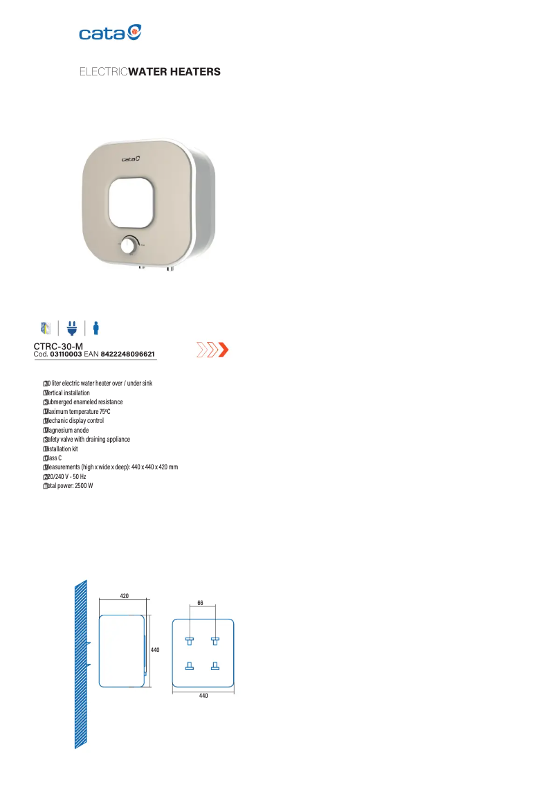 Image de la première page du manuel de l'appareil CTRC-30-M