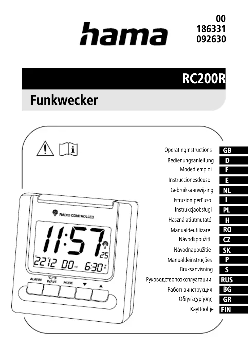 Image de la première page du manuel de l'appareil RC200