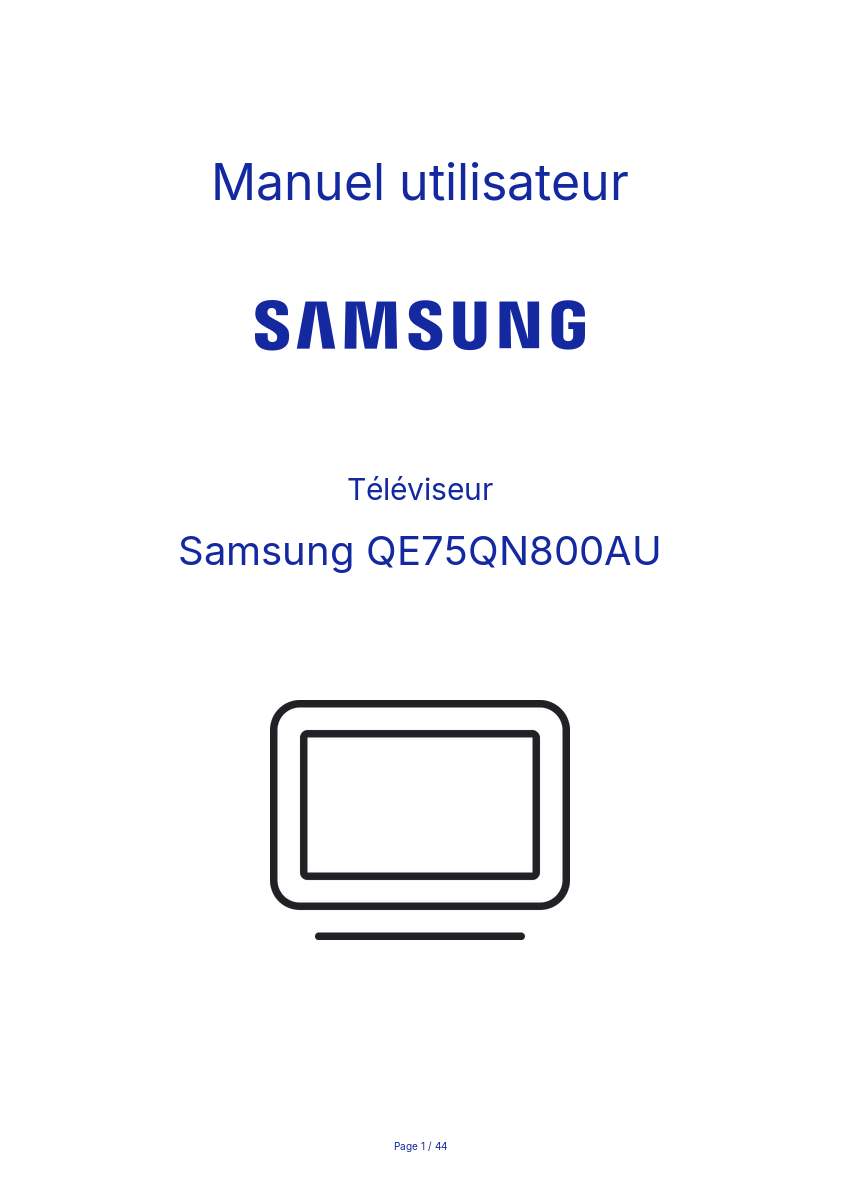 Page n°1 - Manuel utilisateur Samsung QE75QN800AU