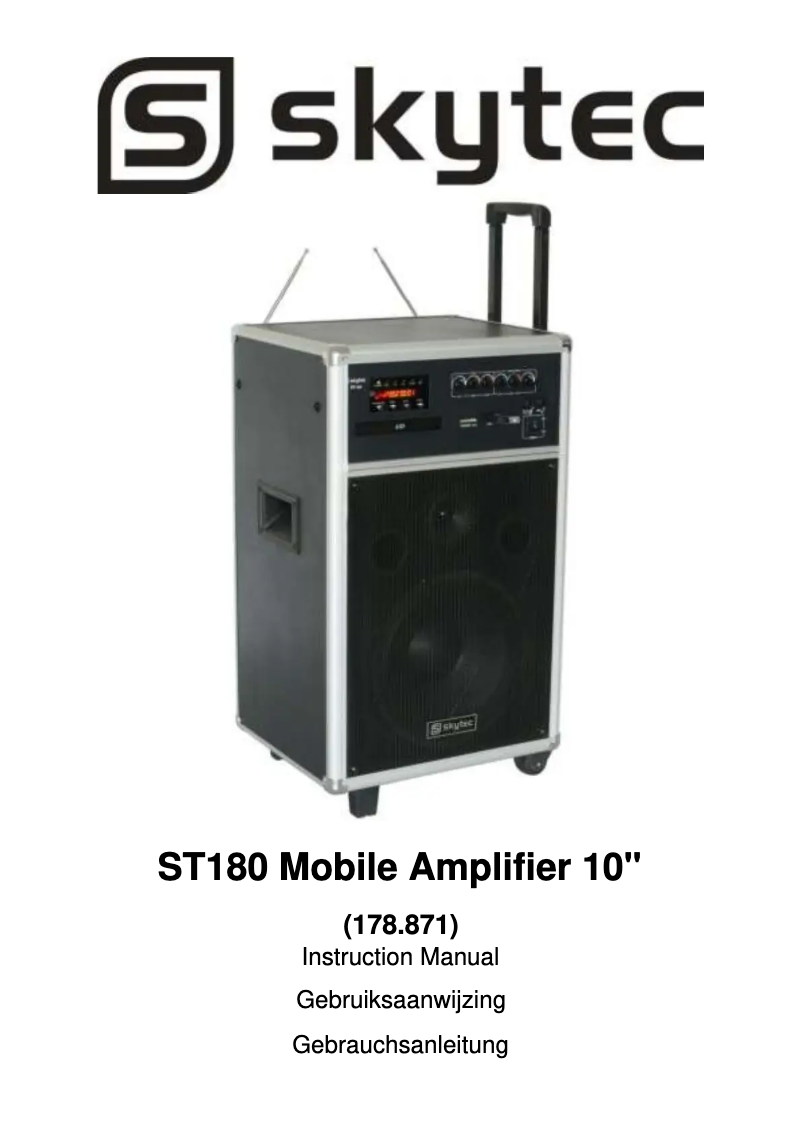 First page image of the manual for ST-180