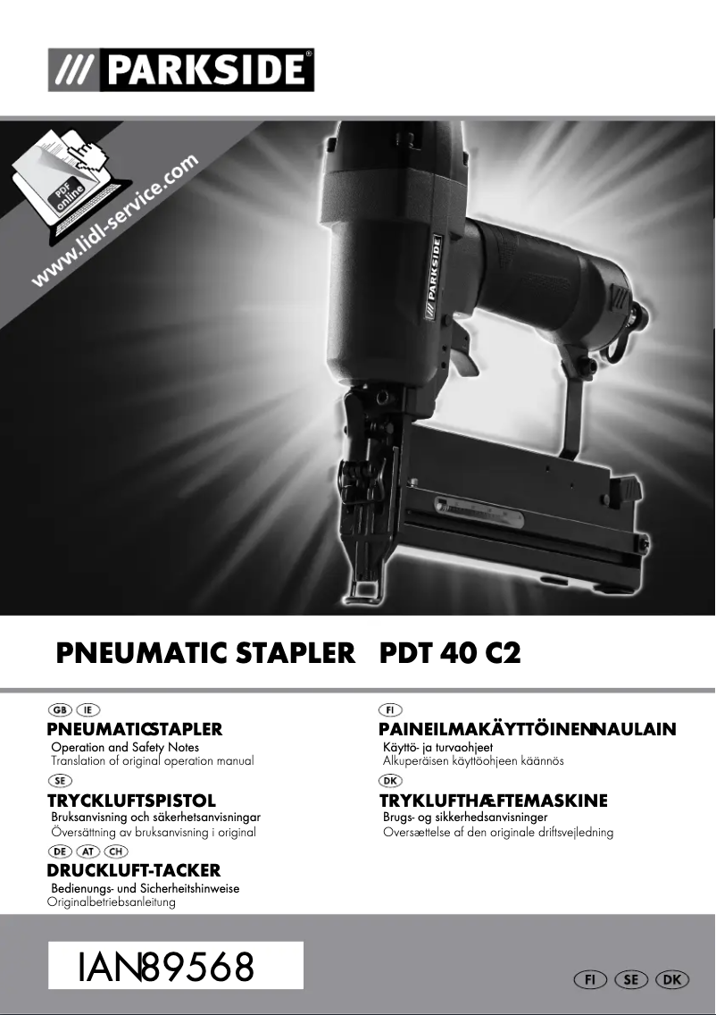 Page n°1 - Manuel utilisateur Parkside PDT 40 C2