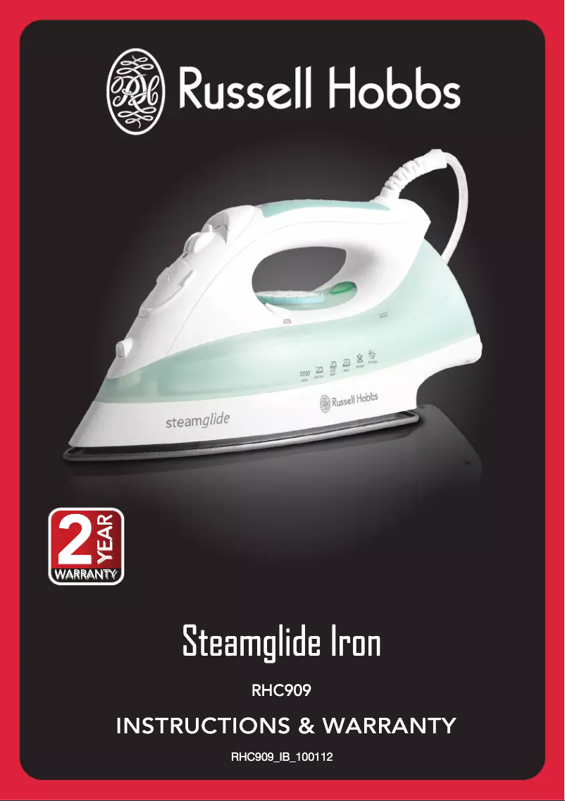 Page n°1 - Manuel utilisateur Russell Hobbs Steamglide RHC909
