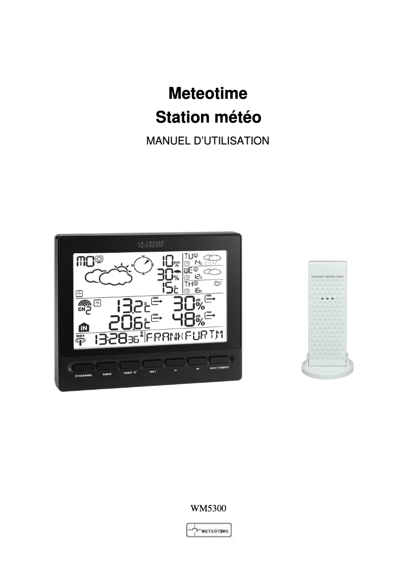 Image de la première page du manuel de l'appareil Meteotime WM5300