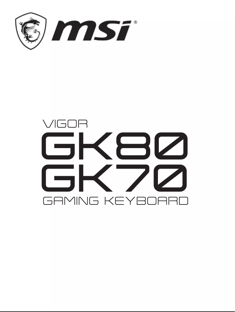 Image de la première page du manuel de l'appareil Vigor GK80