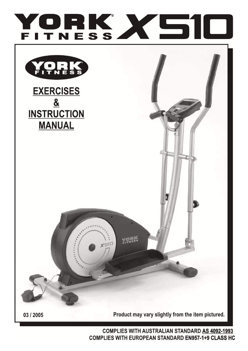 Página 1 del manual Manual de usuario York Fitness X510