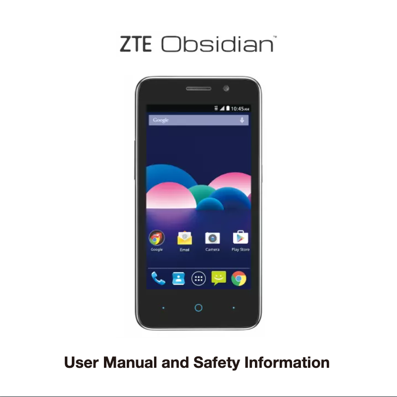 Page 1 de la notice Manuel utilisateur ZTE Obsidian
