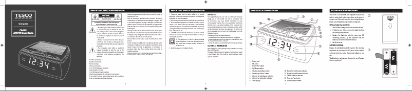 Page n°1 - Manuel utilisateur Tesco CR1701