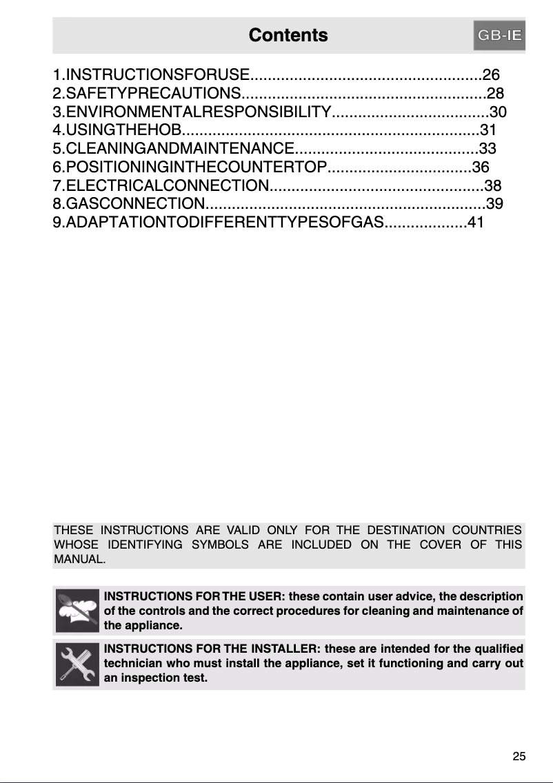 Page 1 de la notice Manuel utilisateur Smeg SPR876AVOGH