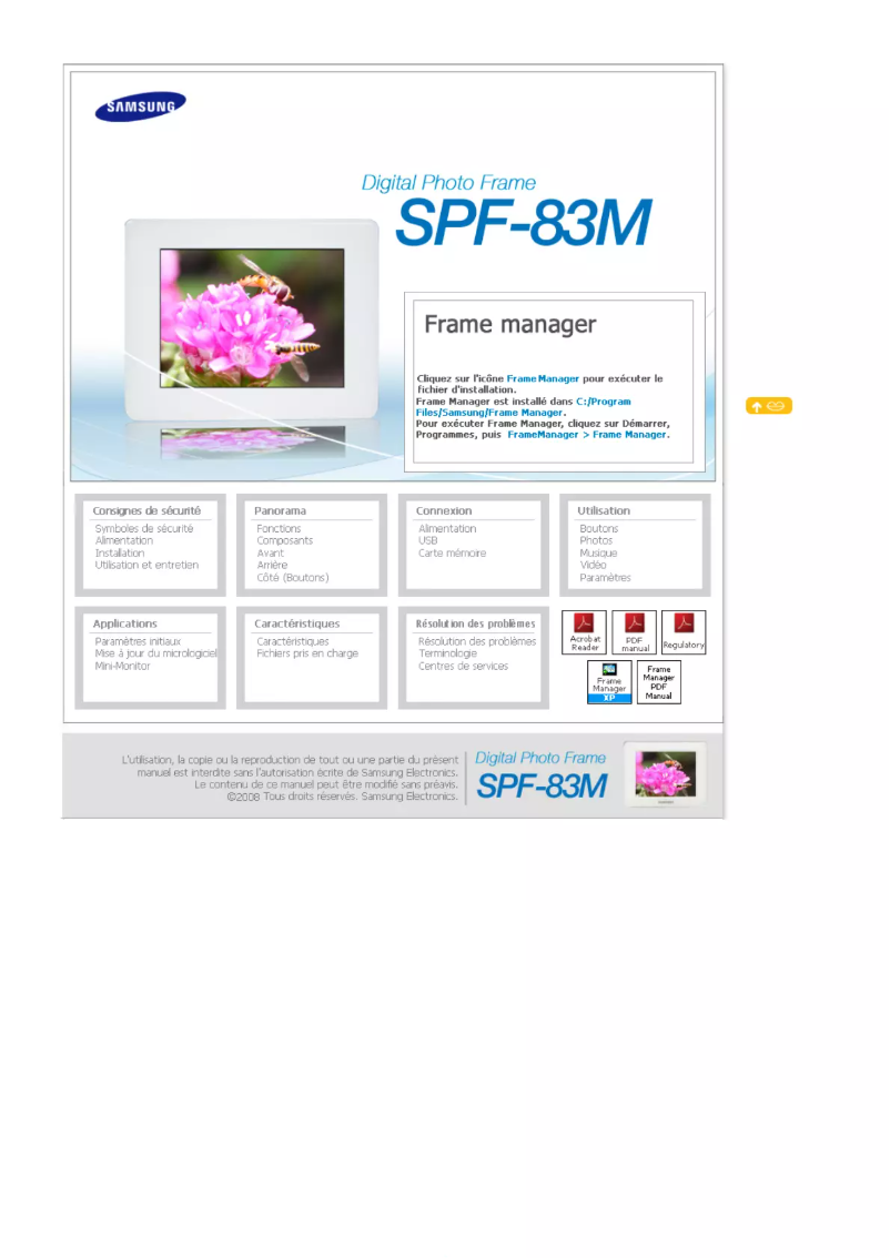 Page 1 de la notice Manuel utilisateur Samsung SPF-83M