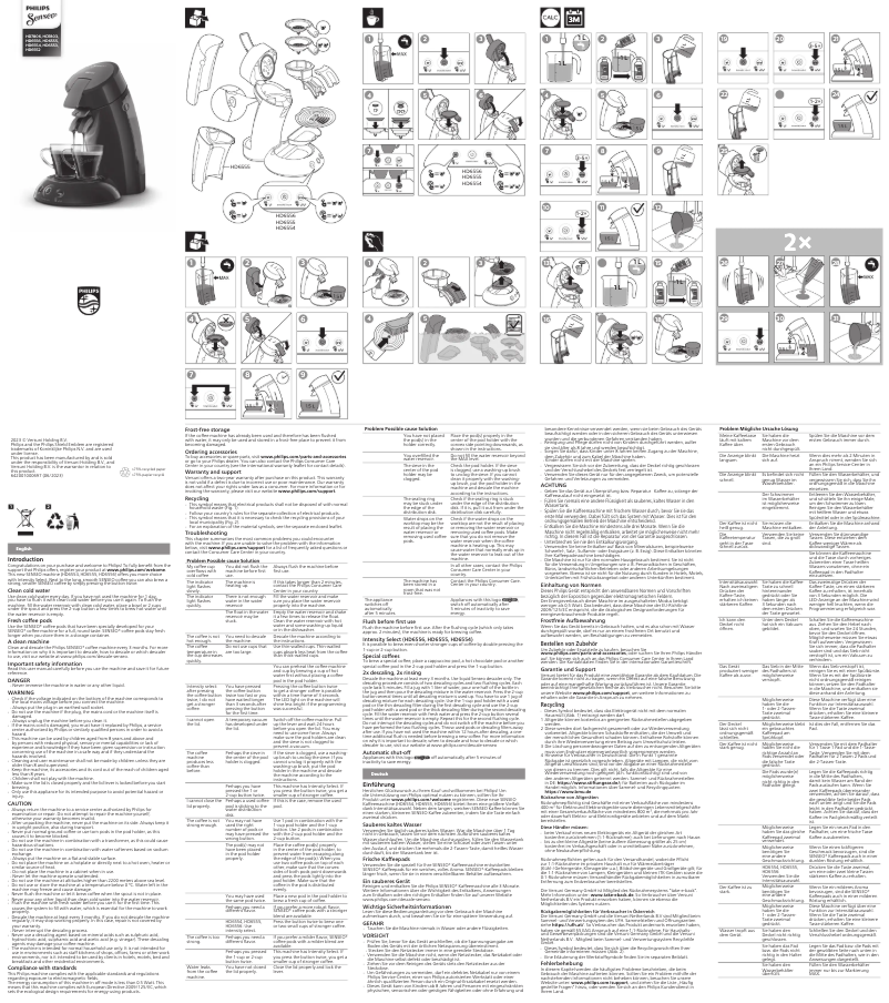 Image de la première page du manuel de l'appareil SENSEO Original Plus HD6553