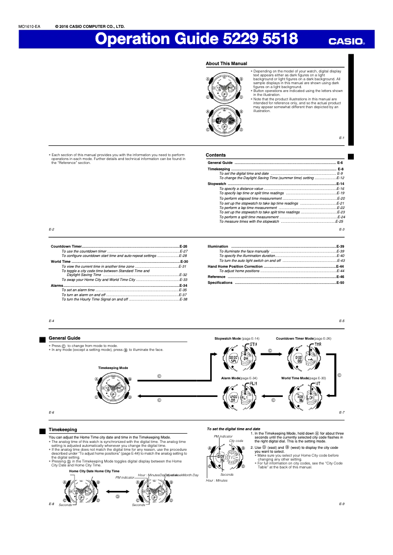 Page 1 de la notice Manuel utilisateur Casio G-SHOCK GMAS120MF-4A
