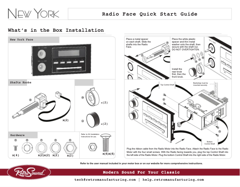 Page n°1 - Manuel utilisateur RetroSound New York