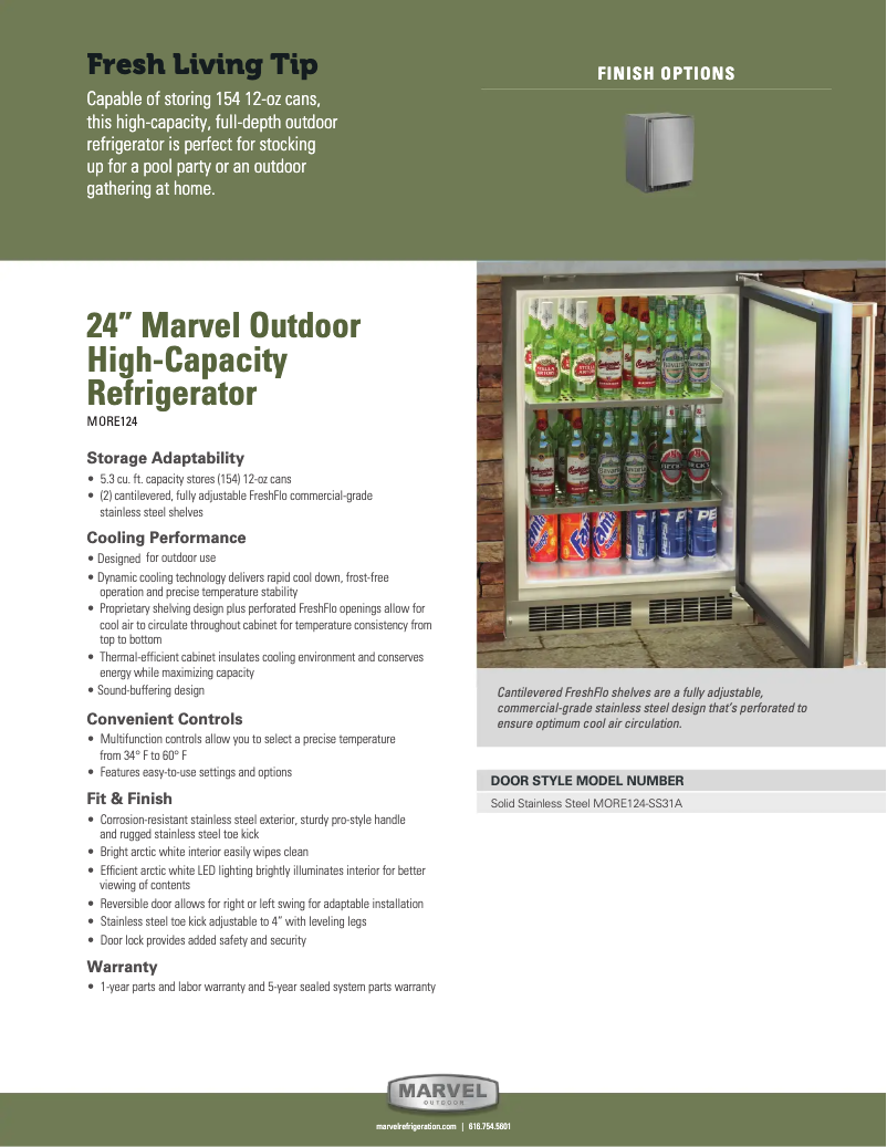 Image de la première page du manuel de l'appareil MORE124SS31A