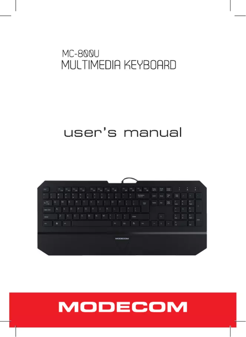 Image de la première page du manuel de l'appareil MC-800U