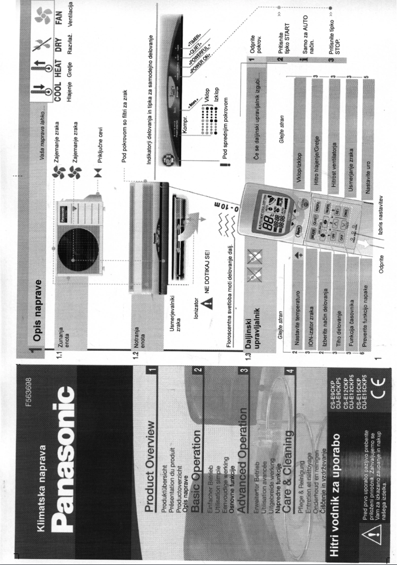 Page 1 de la notice Manuel utilisateur Panasonic CU-E9CKPS