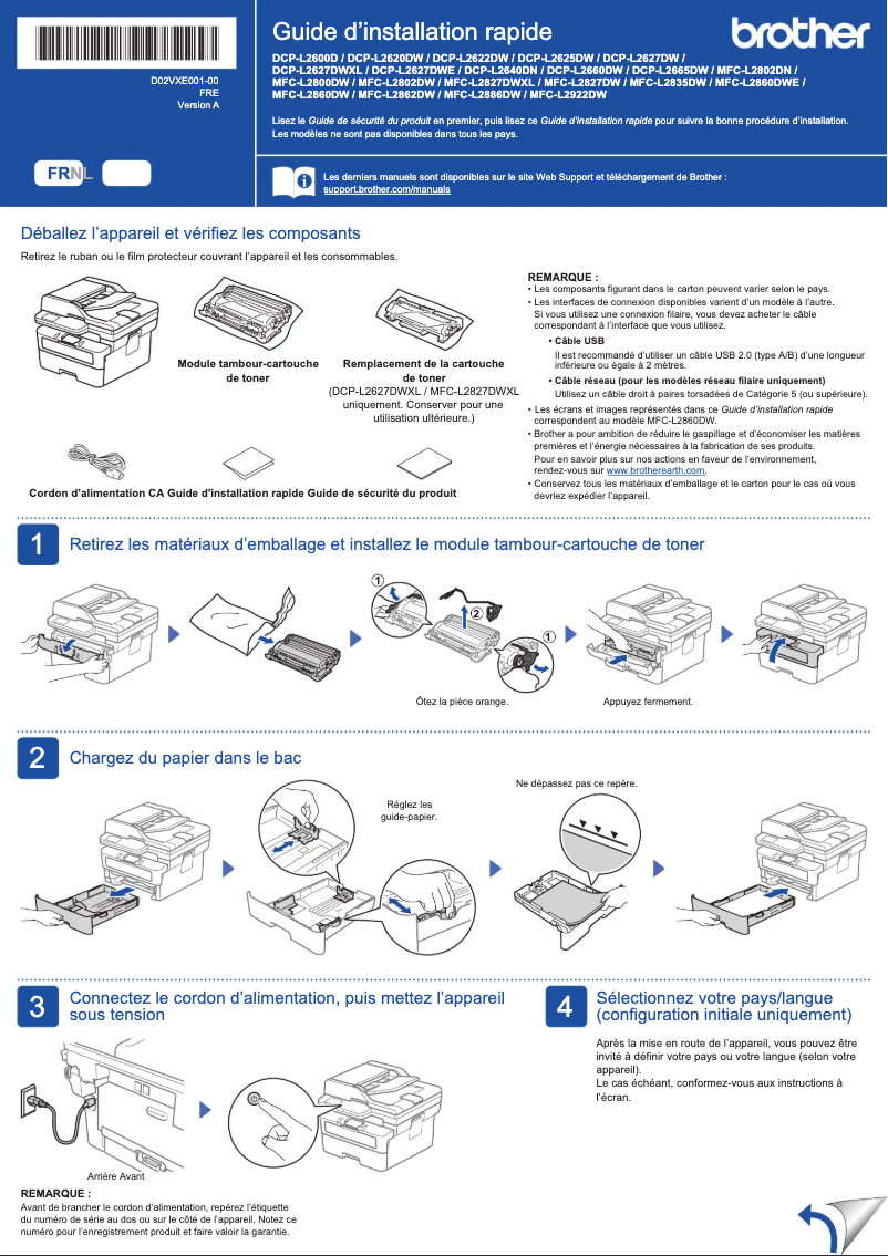 Image de la première page du manuel de l'appareil MFC-L2860DWE